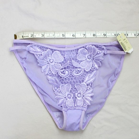 NWT Vintage La Vie en Rose violet Panties Midrise Large 1990s Flowers Purple P42 - Picture 3 of 8